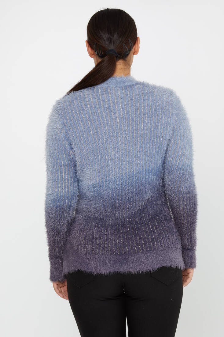 Women's Angora Sweater Color Transition Blue - 30796 | KAZEE