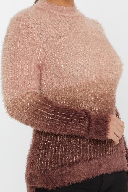 Women's Angora Sweater Color Transition Brown - 30796 | KAZEE - Thumbnail