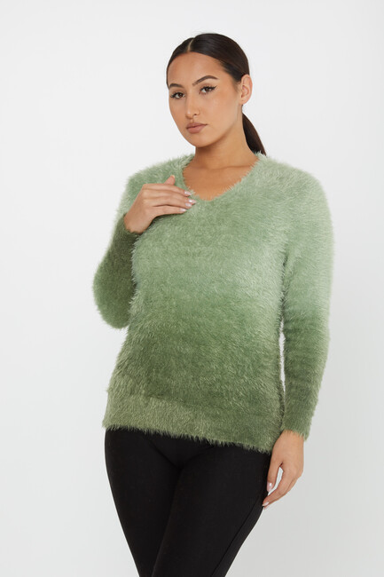 Women's Angora Sweater Color Transitional Crew Neck Khaki - 31013 | KAZEE - Thumbnail