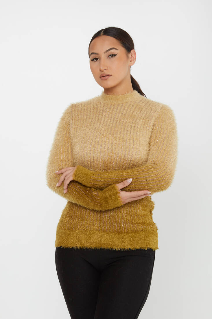 Women's Angora Sweater Color Transitional Saffron - 30796 | KAZEE