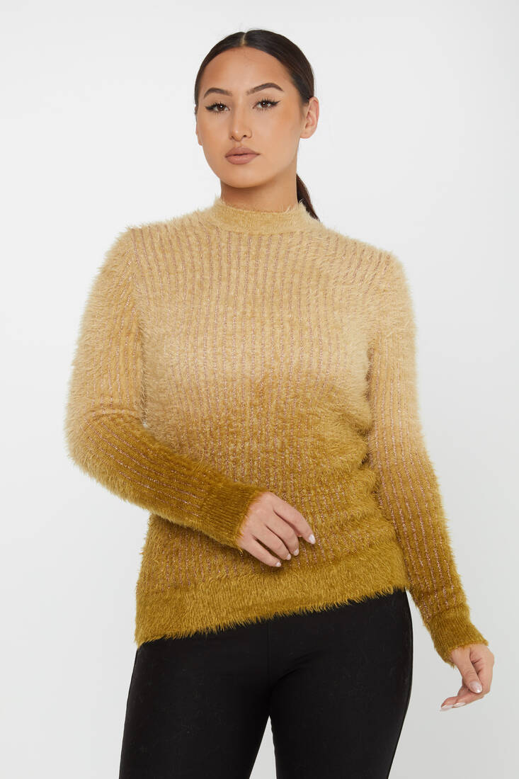 Women's Angora Sweater Color Transitional Saffron - 30796 | KAZEE