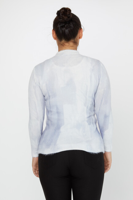 Women's Angora Sweater Digital Printed Light Blue - 50008| KAZEE - Thumbnail