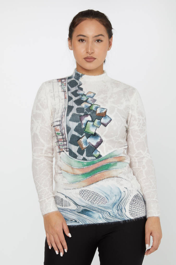 Women's Angora Knitwear Digital Printed Pattern - 50000 | KAZEE