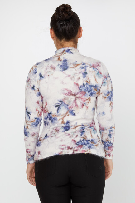 Women's Angora Sweater Floral Digital Printed Pink - 50004 | KAZEE - Thumbnail