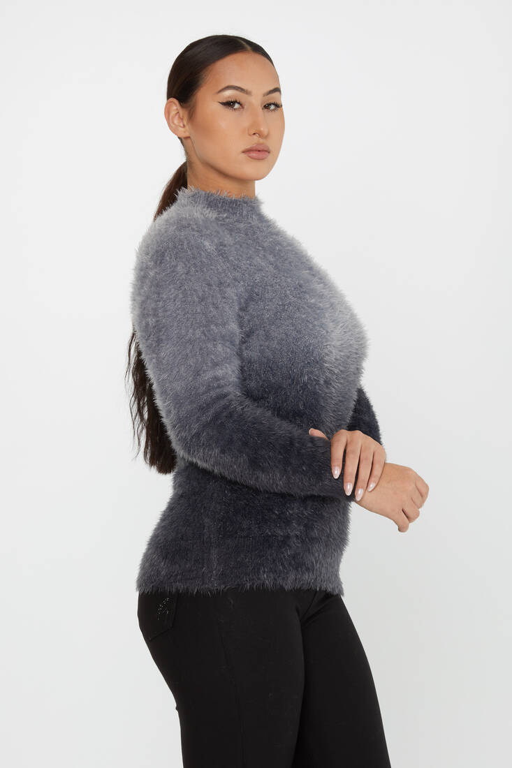 Women's Angora Knitwear Long Sleeve Black - 31015 | KAZEE