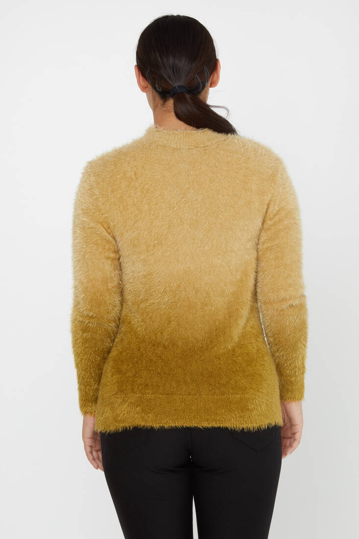 Women's Angora Sweater Long Sleeve Saffron - 31015 | KAZEE