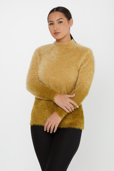 Women's Angora Sweater Long Sleeve Saffron - 31015 | KAZEE - Thumbnail