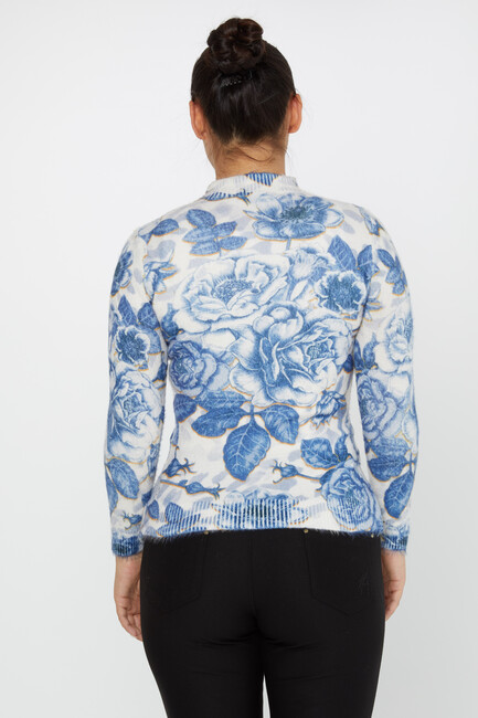 Women's Angora Sweater Stone Digital Printed Blue - 50006 | KAZEE - Thumbnail