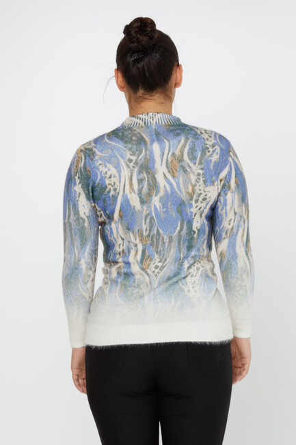 Women's Angora Sweater Stone Digital Printed Blue - 50009 | KAZEE - Thumbnail