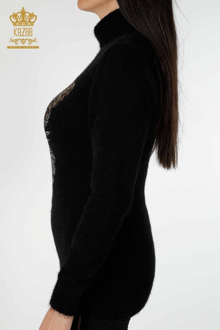 Women's Angora Sweater Tiger Pattern Black - 16993 | KAZEE - Thumbnail