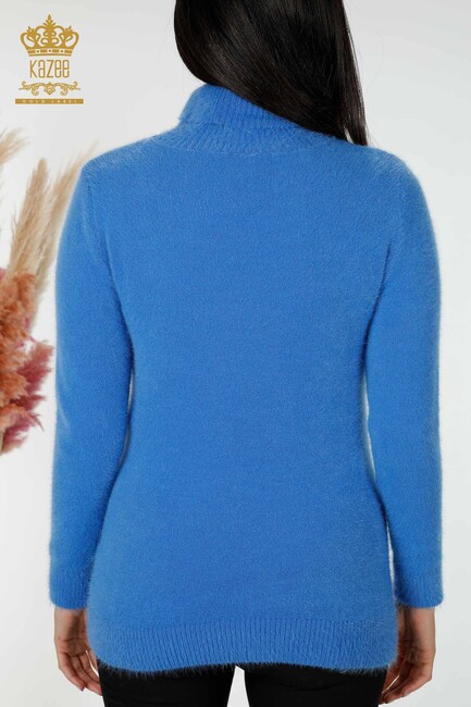 Women's Angora Sweater Tiger Pattern Blue - 16993 | KAZEE - Thumbnail