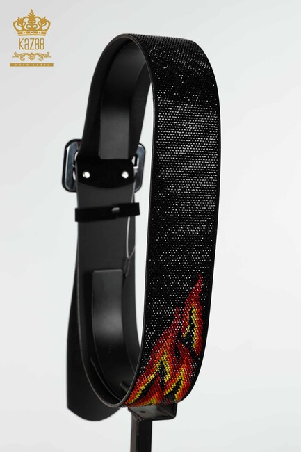 Women's Belt Colored Stone Embroidered Red - 523 | KAZEE - Thumbnail