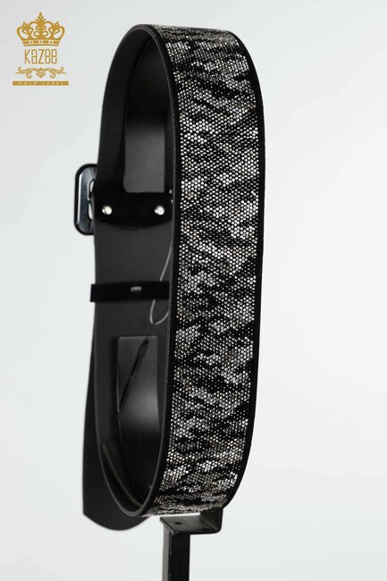 Women's Belt Stone Embroidered Black - 507 | KAZEE - Thumbnail