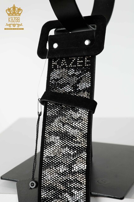 Women's Belt Stone Embroidered Black - 507 | KAZEE - Thumbnail