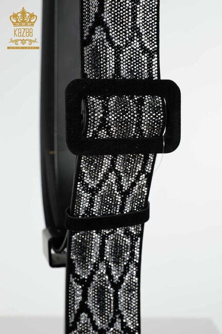 Women's Belt Stone Embroidered Black - 537 | KAZEE - Thumbnail