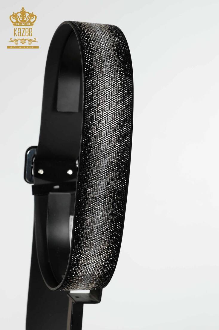 Women's Belt Letter Pattern Black - 536 | KAZEE