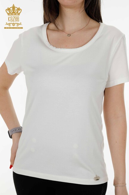 Women's Blouse Basic Ecru - 79177 | KAZEE - Thumbnail