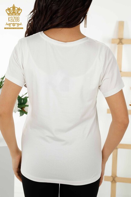 Women's Blouse Basic Ecru - 79178 | KAZEE - Thumbnail