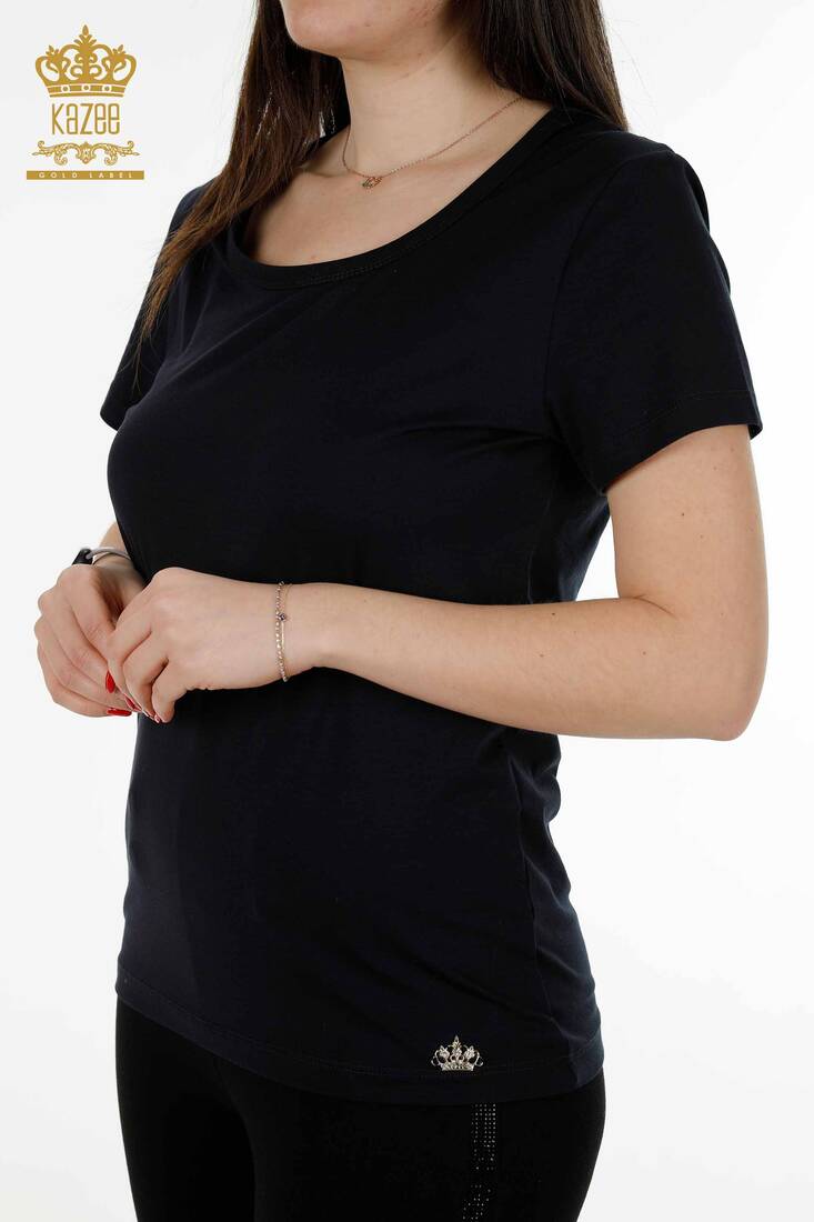 Women's Blouse Basic Navy - 79177 | KAZEE