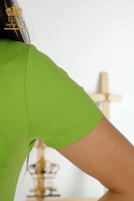 Women's Blouse Basic Pistachio Green - 79287 | KAZEE - Thumbnail