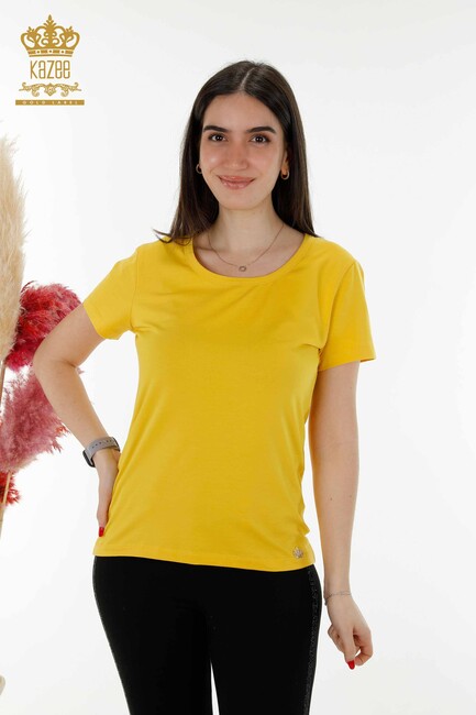 Women's Blouse Basic Yellow - 79177 | KAZEE - Thumbnail