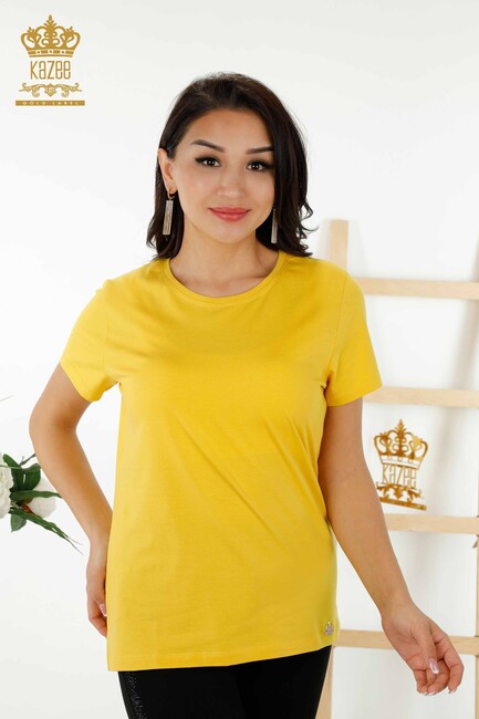 Women's Blouse Basic Yellow - 79178 | KAZEE - Thumbnail