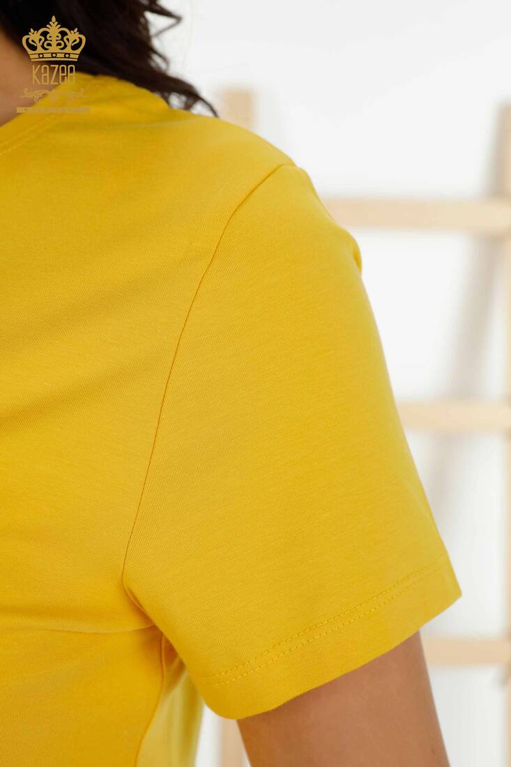 Women's Blouse Basic Yellow - 79178 | KAZEE