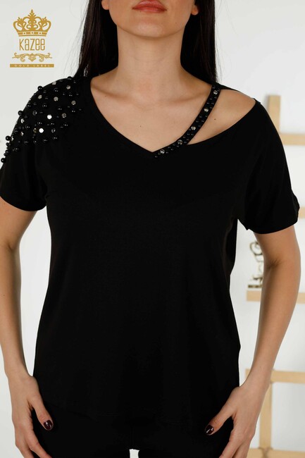 Women's Blouse Beaded Black - 79200 | KAZEE - Thumbnail