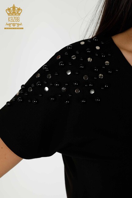 Women's Blouse Beaded Black - 79200 | KAZEE - Thumbnail