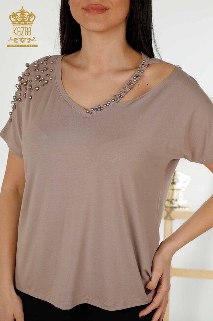 Women's Blouse Beaded Mink - 79200 | KAZEE - Thumbnail