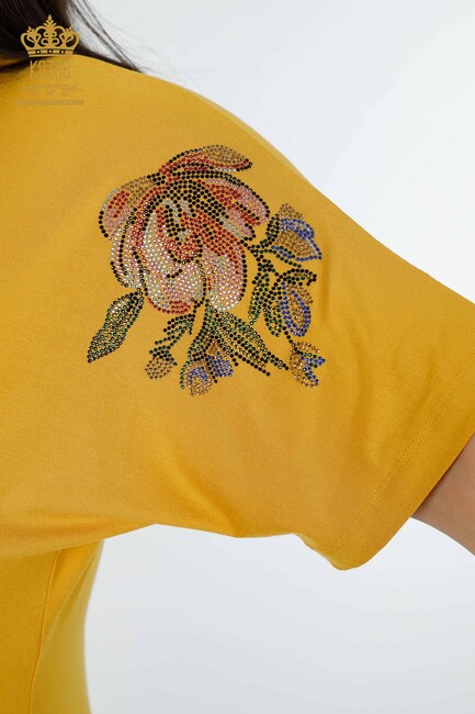 Women's Blouse Crew Neck Saffron - 78937 | KAZEE - Thumbnail