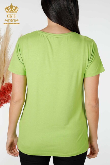 Women's Blouse Butterfly Detail Pistachio Green - 78926 | KAZEE - Thumbnail