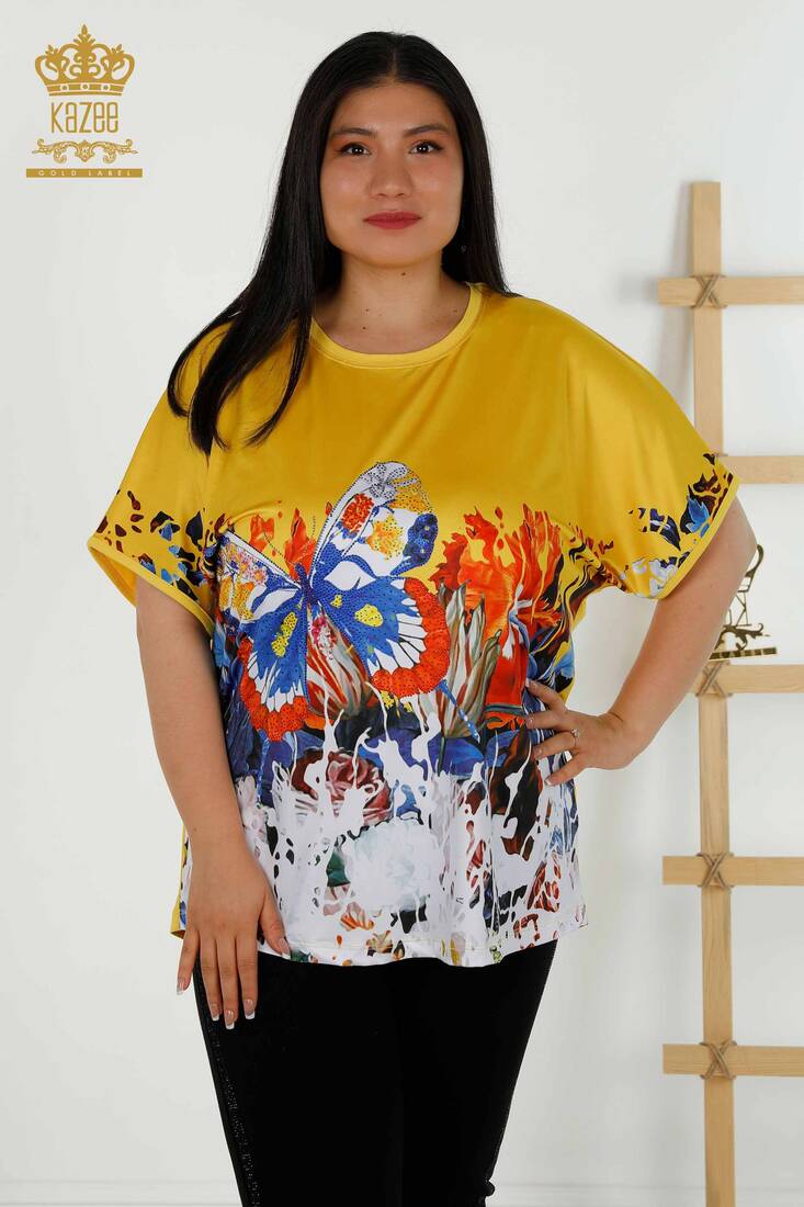 Women's Blouse Butterfly Printed Digital - 12101 | KAZEE