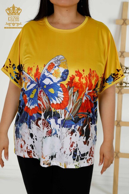 Women's Blouse Butterfly Printed Digital - 12101 | KAZEE - Thumbnail