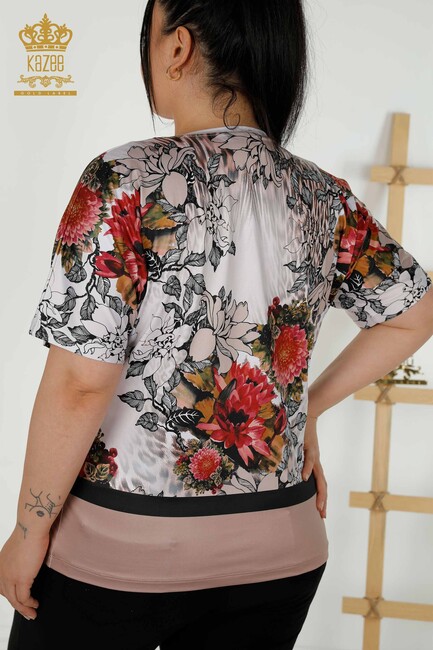 Women's Blouse Butterfly Printed Mink - 12026 | KAZEE - Thumbnail