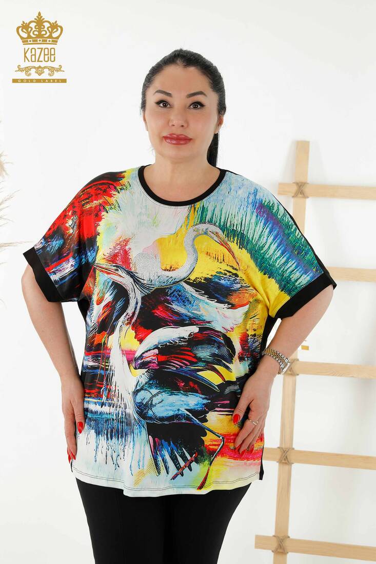 Women's Blouse Digital Printed Digital - 12095 | KAZEE