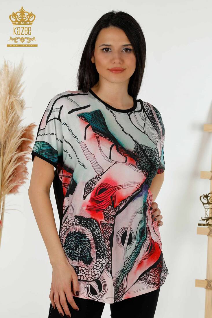 Women's Blouse Digital Printed Digital - 12098 | KAZEE