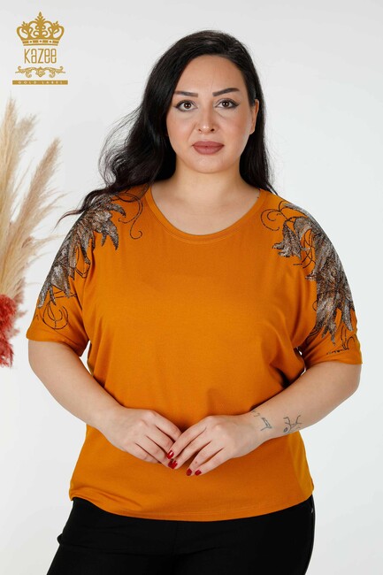 Women's Blouse Floral Embroidered Taba - 78826 | KAZEE - Thumbnail