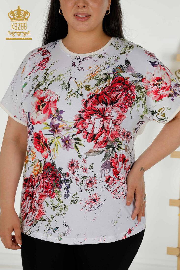 Women's Blouse Floral Pattern Digital - 12074 | KAZEE