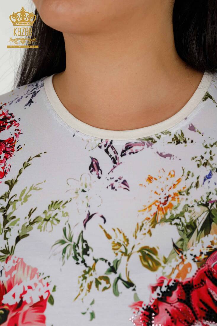 Women's Blouse Floral Pattern Digital - 12074 | KAZEE