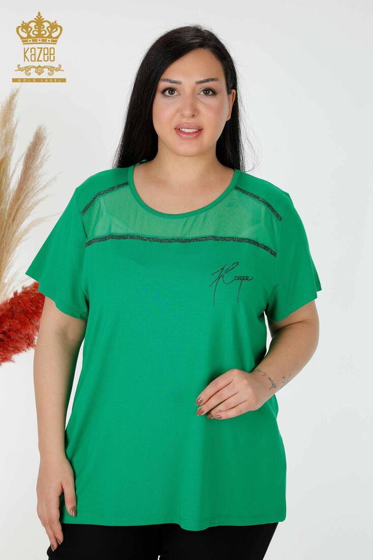 Women's Blouse Kazee Written Green - 78996 | KAZEE