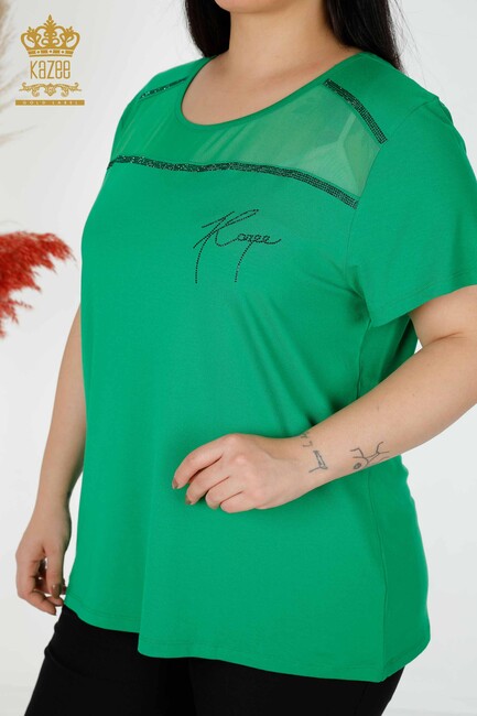 Women's Blouse Kazee Written Green - 78996 | KAZEE - Thumbnail