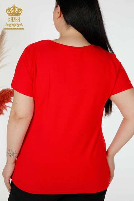 Women's Blouse Kazee Written Red - 78996 | KAZEE - Thumbnail