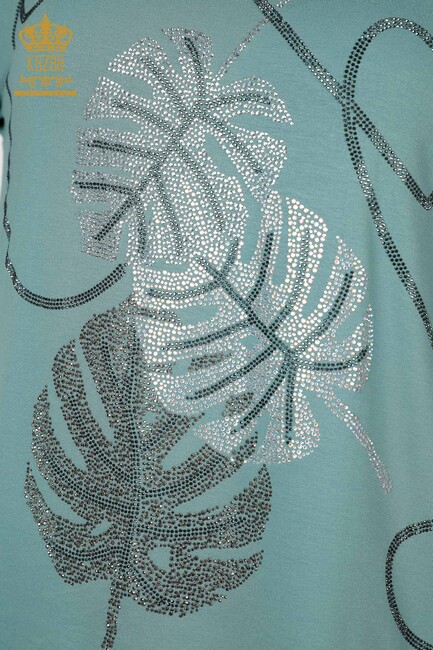 Women's Blouse Leaf Pattern Mint - 78946 | KAZEE - Thumbnail