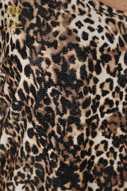 Women's Blouse Leopard Pattern Brown - 12035 | KAZEE - Thumbnail