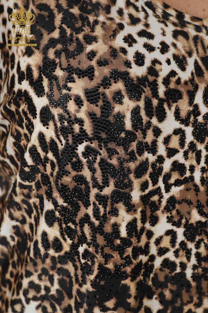 Women's Blouse Leopard Pattern Brown - 12035 | KAZEE