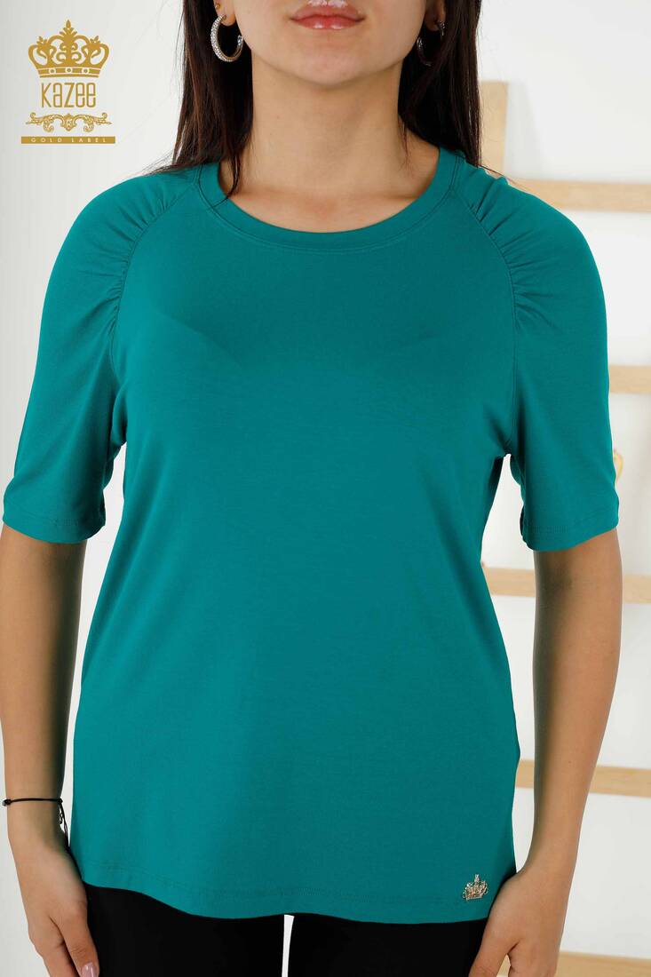 Women's Blouse Logo Green - 79219 | KAZEE