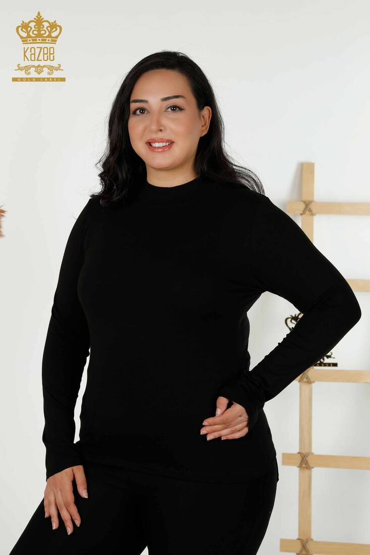 Women's Blouse Long Sleeve Black - 79258 | KAZEE