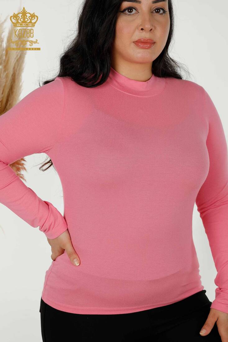 Women's Blouse Long Sleeve Pink - 79258 | KAZEE