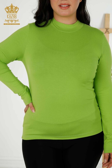 Women's Blouse Long Sleeve Pistachio Green - 79258 | KAZEE - Thumbnail